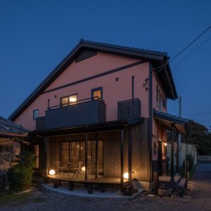 岡崎の和風の家夜景